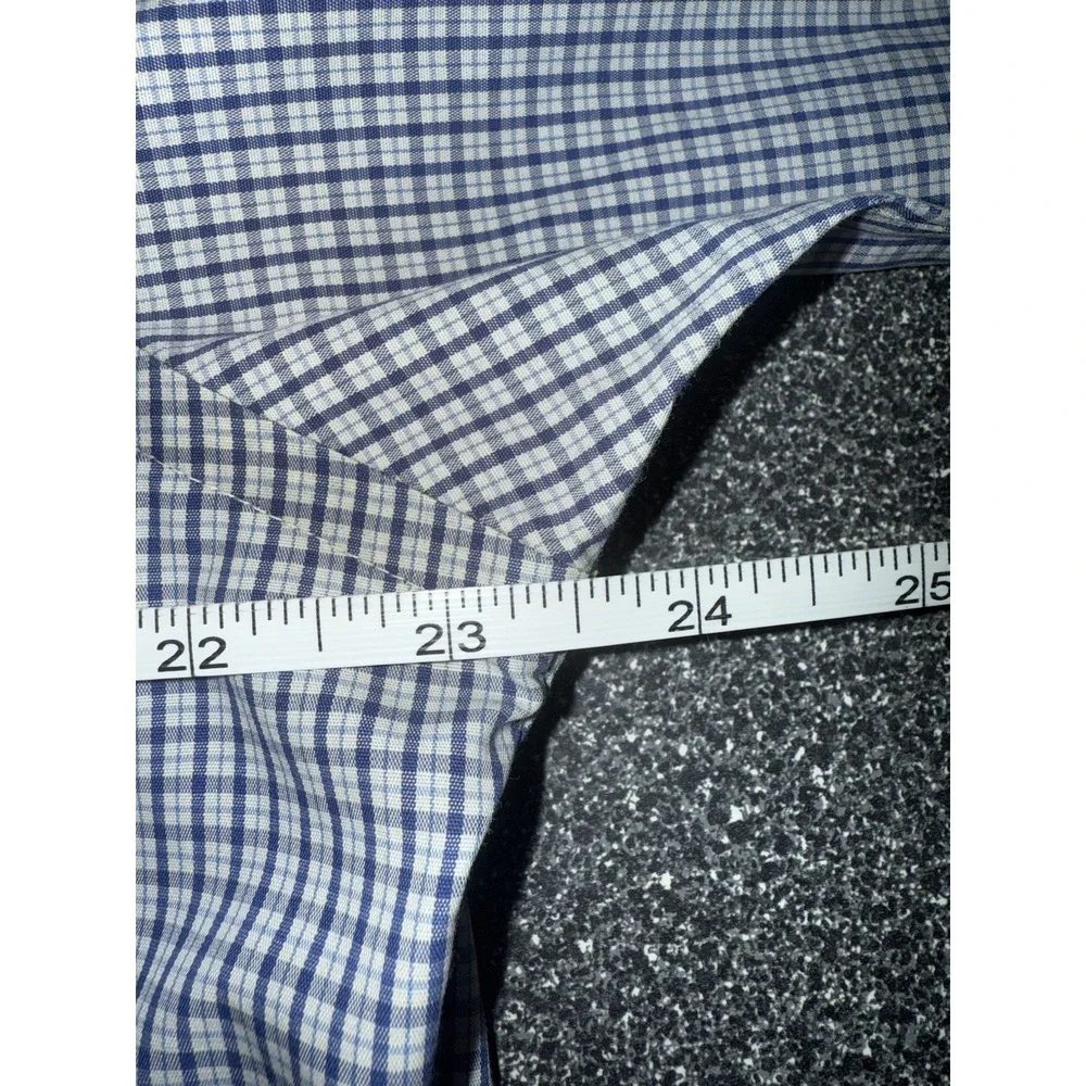 Brooks Brothers Mens Dress Shirt Size 16 1/2 Blue White Gingham Button Down‎